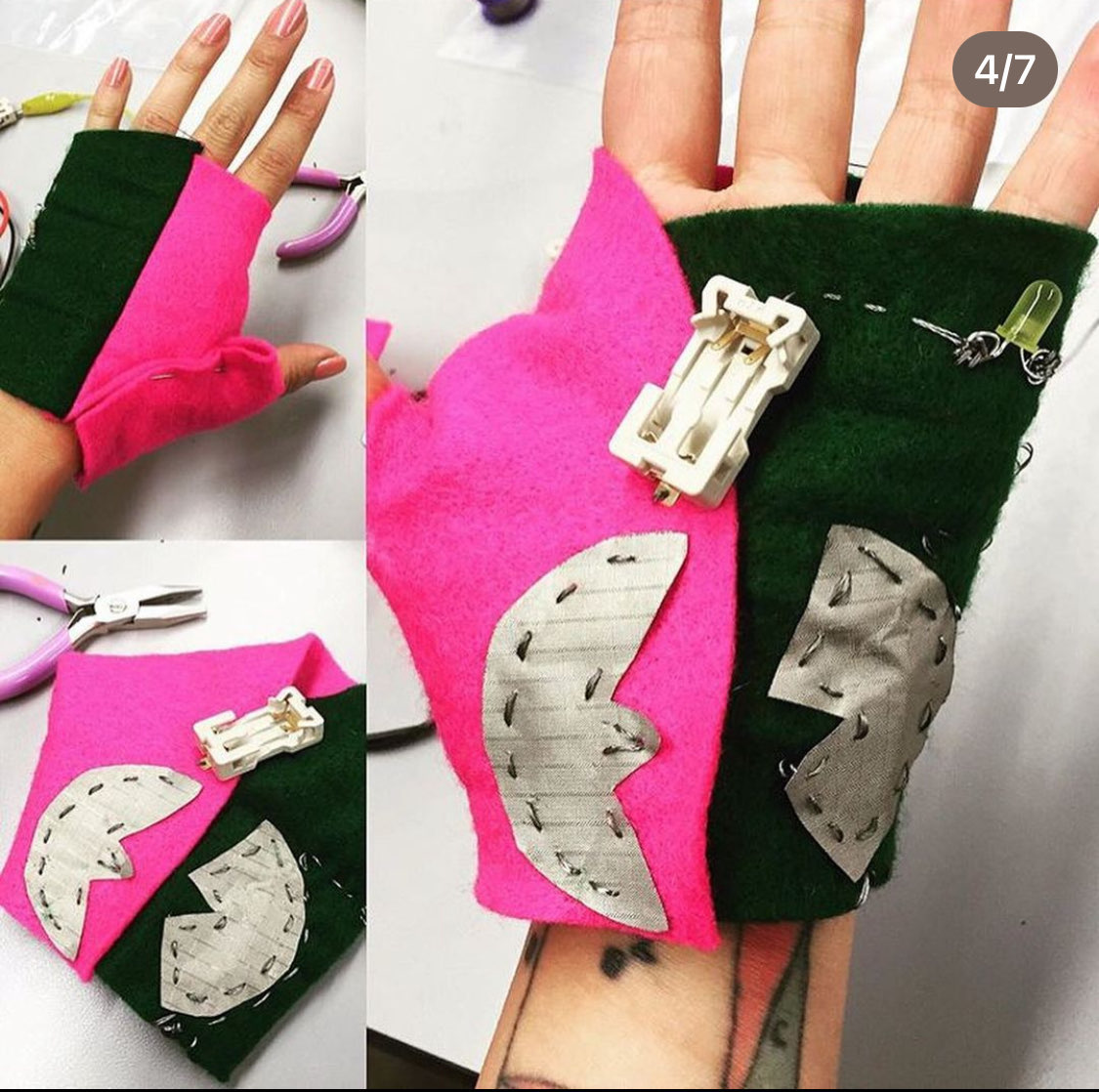 Conductive thread gloves